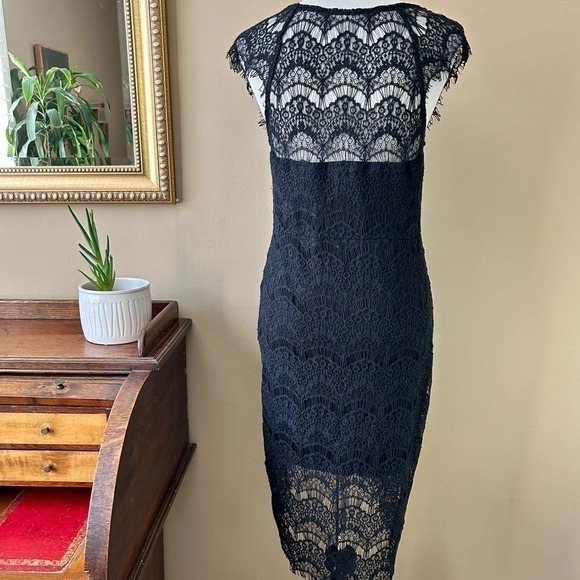 Free People Intimately Peek-A-Boo Slip Dress Black Lace Illusion Size Medium - Picture 8 of 16